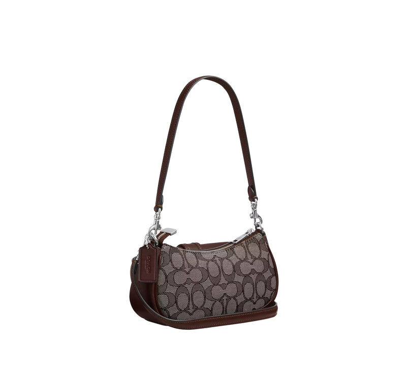 Coach Women's Ashton Mini Shoulder Bag In Signature Jacquard Silver/Oak/Maple