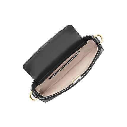 Michael Kors Women's Bryant Small Pebbled Leather Convertible Pochette Bag Black/Gold