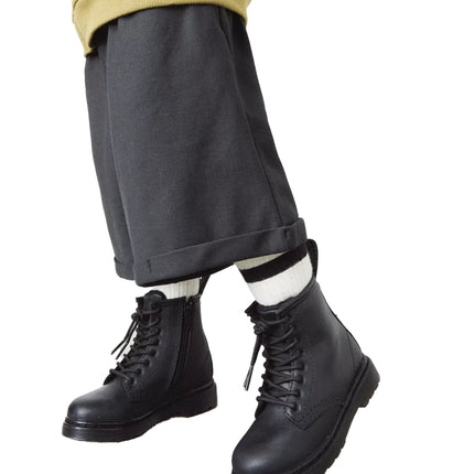 Dr. Martens Unisex Toddler 1460 Faux Fur Lined Boots Black - Republic Waterproof