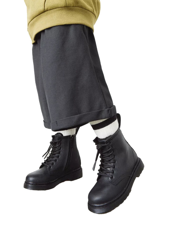 Dr. Martens Unisex Toddler 1460 Faux Fur Lined Boots Black - Republic Waterproof