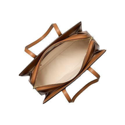 Michael Kors Women's Laila Medium Signature Logo Tote Bag Brown/Acorn/Gold