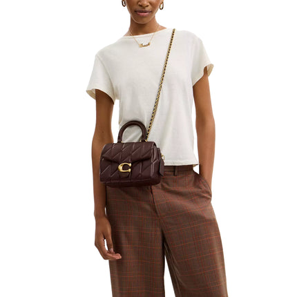 Coach Women's Tabby Top Handle Bag With Quilting Brass/Maple