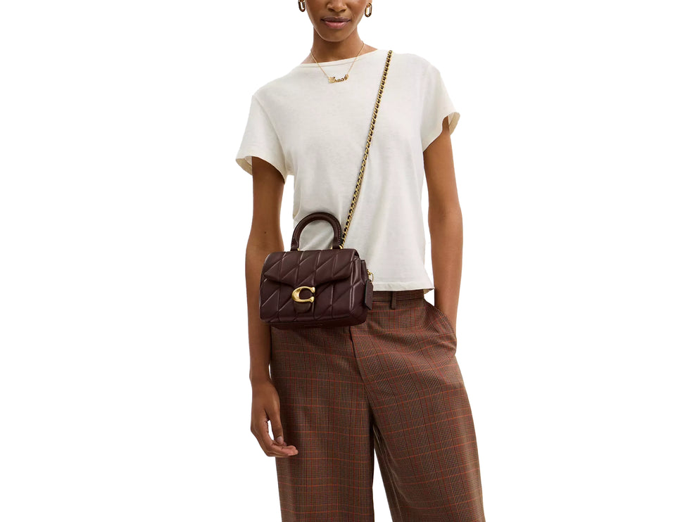 Coach Women's Tabby Top Handle Bag With Quilting Brass/Maple