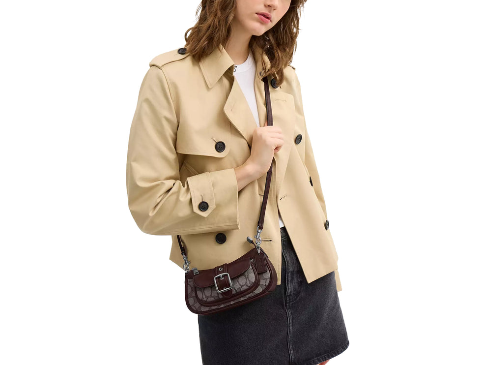 Coach Women's Ashton Mini Shoulder Bag In Signature Jacquard Silver/Oak/Maple