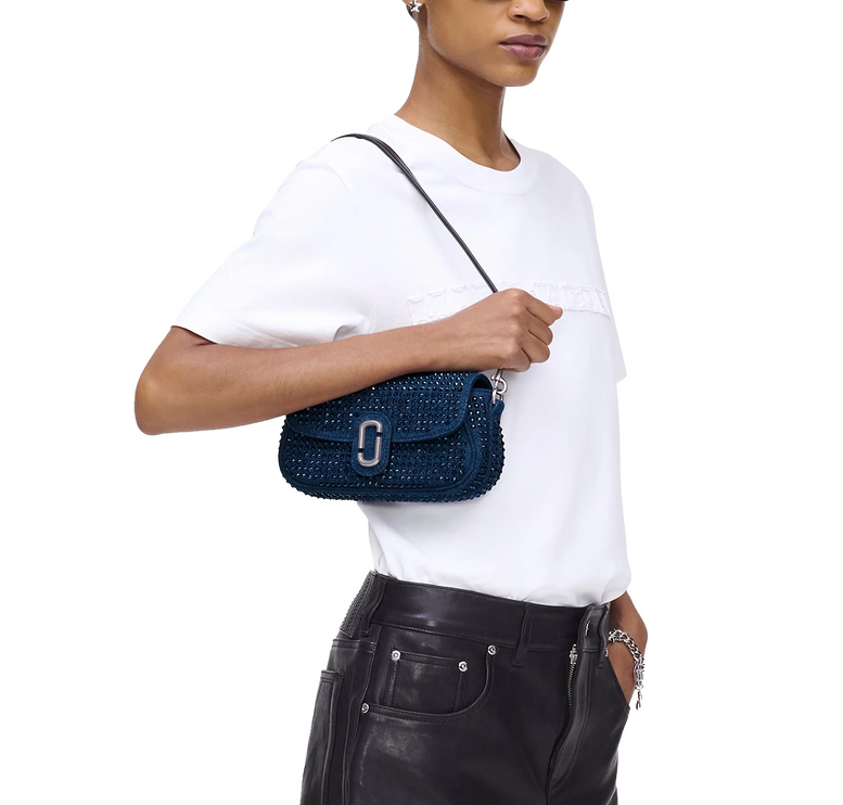 Marc Jacobs Women's The Crystal Denim Clover Shoulder Bag Denim