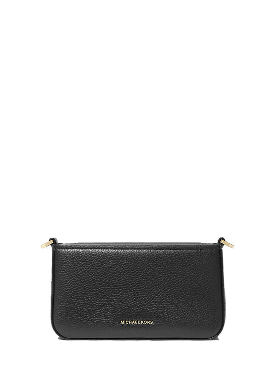Michael Kors Women's Bryant Small Pebbled Leather Convertible Pochette Bag Black/Gold