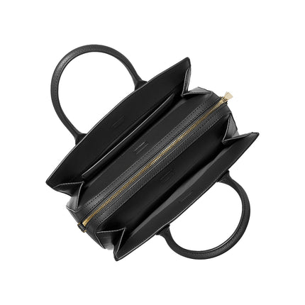 Michael Kors Women's Laila Medium Leather Satchel Bag Black/Gold