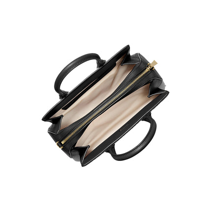 Michael Kors Women's Laila Small Pebbled Leather Satchel Black/Gold