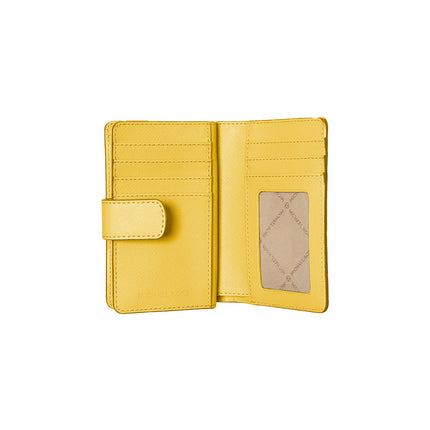 Michael Kors Women's Medium Crossgrain Leather Wallet Golden Yellow