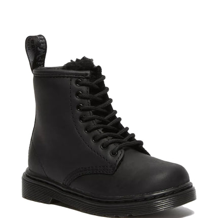 Dr. Martens Unisex Toddler 1460 Faux Fur Lined Boots Black - Republic Waterproof