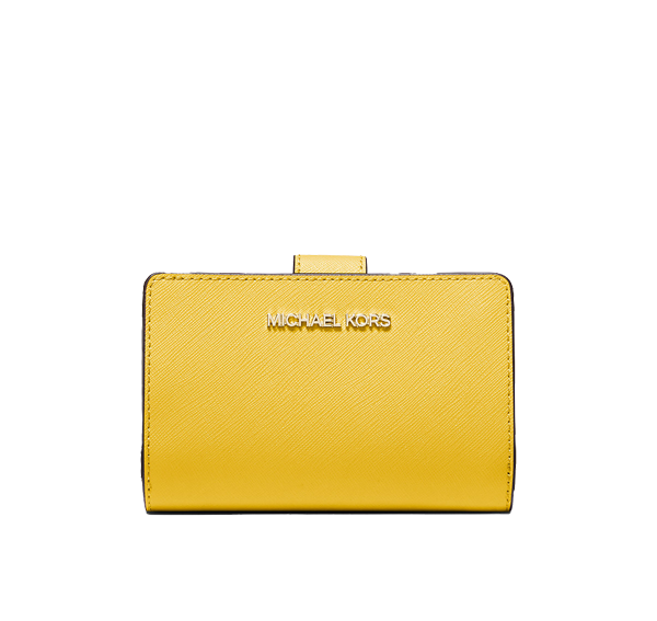 Michael Kors Women's Medium Crossgrain Leather Wallet Golden Yellow