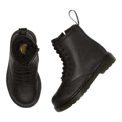 Dr. Martens Unisex Toddler 1460 Faux Fur Lined Boots Black - Republic Waterproof