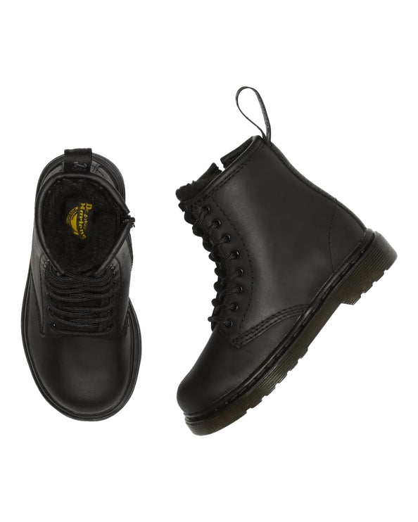 Dr. Martens Unisex Toddler 1460 Faux Fur Lined Boots Black - Republic Waterproof