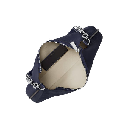 Michael Kors Women's Nolita Medium Nubuck Chain Pochette Bag Dress Blues/Silver