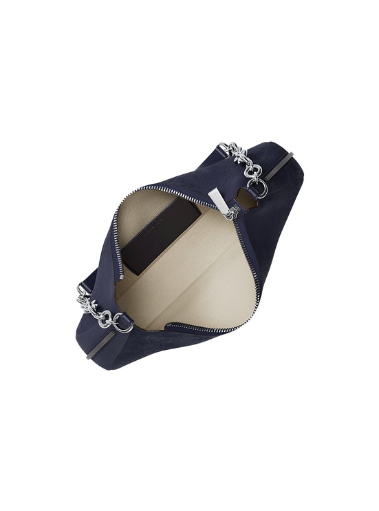 Michael Kors Women's Nolita Medium Nubuck Chain Pochette Bag Dress Blues/Silver