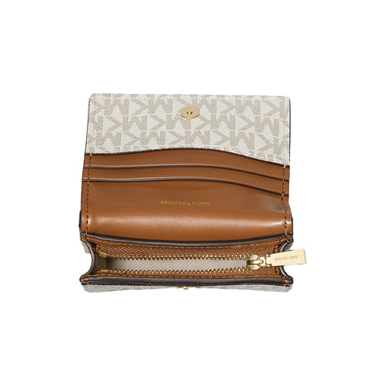 Michael Kors Women's Hamilton Moderne Small Signature Logo Wallet Vanilla/Acorn