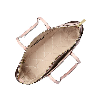 Michael Kors Women's Marilyn Medium Signature Logo Tote Bag Powder Blush Multi/Gold