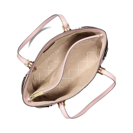 Michael Kors Women's Voyager Large Color-Block Signature Logo Tote Bag Powder Blush Multi