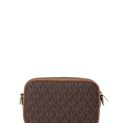 Michael Kors Women's Jet Set Small Signature Logo Camera Crossbody Bag Brown/Gold