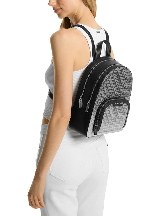 Michael Kors Women's Jaycee Medium Ombré Signature Logo Backpack Black