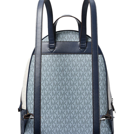 Michael Kors Women's Rhea Medium Color-Block Signature Logo Backpack Admirl Multi