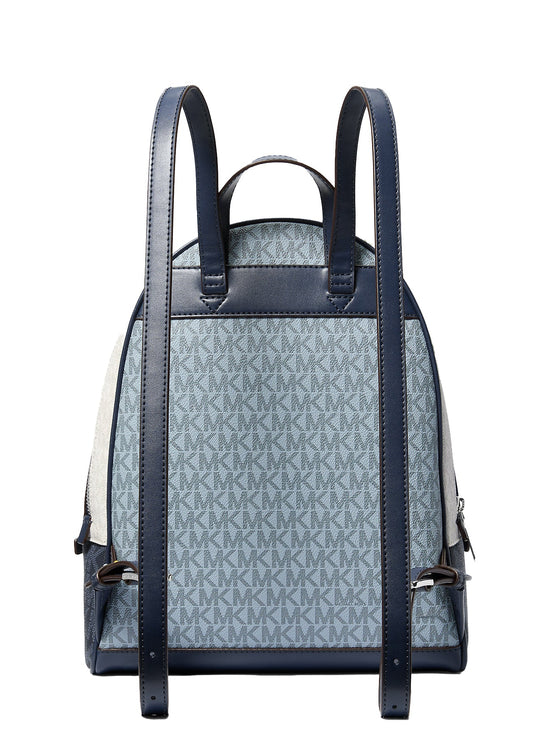 Michael Kors Women's Rhea Medium Color-Block Signature Logo Backpack Admirl Multi