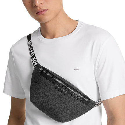 Michael Kors Men's Cooper Mini Logo Belt Bag Black/Silver