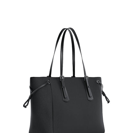 Michael Kors Women's Voyager Large Saffiano Leather Tote Bag Black/Silver