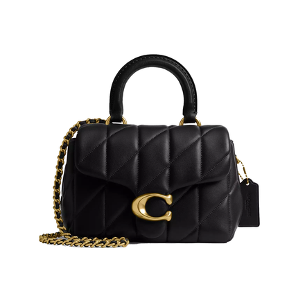 Coach Women's Tabby Top Handle Bag With Quilting Brass/Black