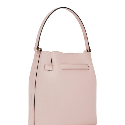 Michael Kors Women's Carson Medium Pebbled Leather Convertible Bucket Crossbody Bag Powder Blush/Gold