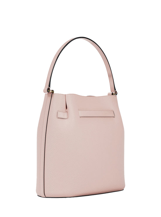 Michael Kors Women's Carson Medium Pebbled Leather Convertible Bucket Crossbody Bag Powder Blush/Gold