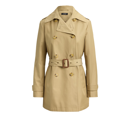 Polo Ralph Lauren Women's Double-Breasted Cotton-Blend Trench Coat Birch Tan