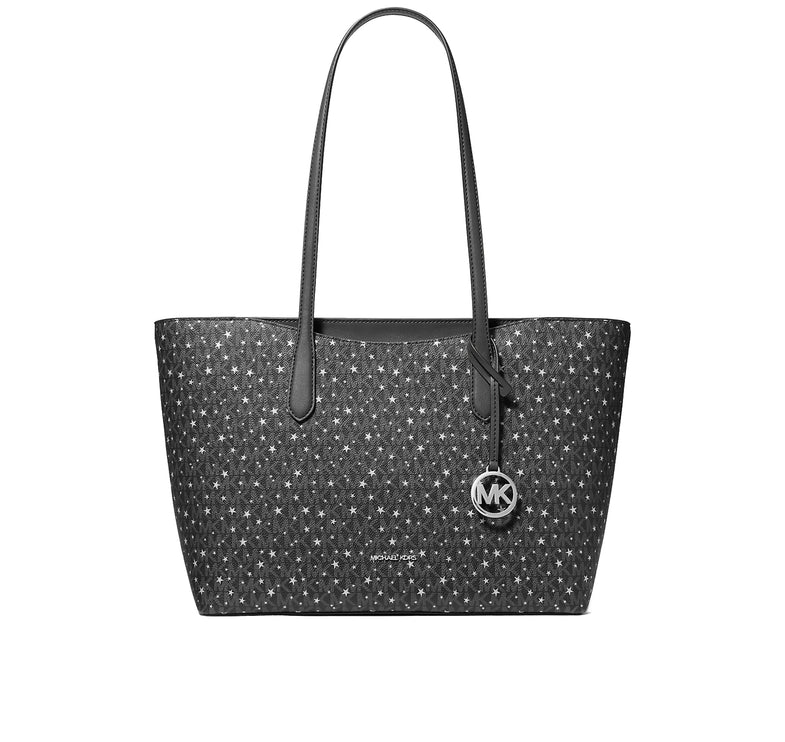 Michael Kors Women's Arden Large Printed Signature Logo Tote Bag Black