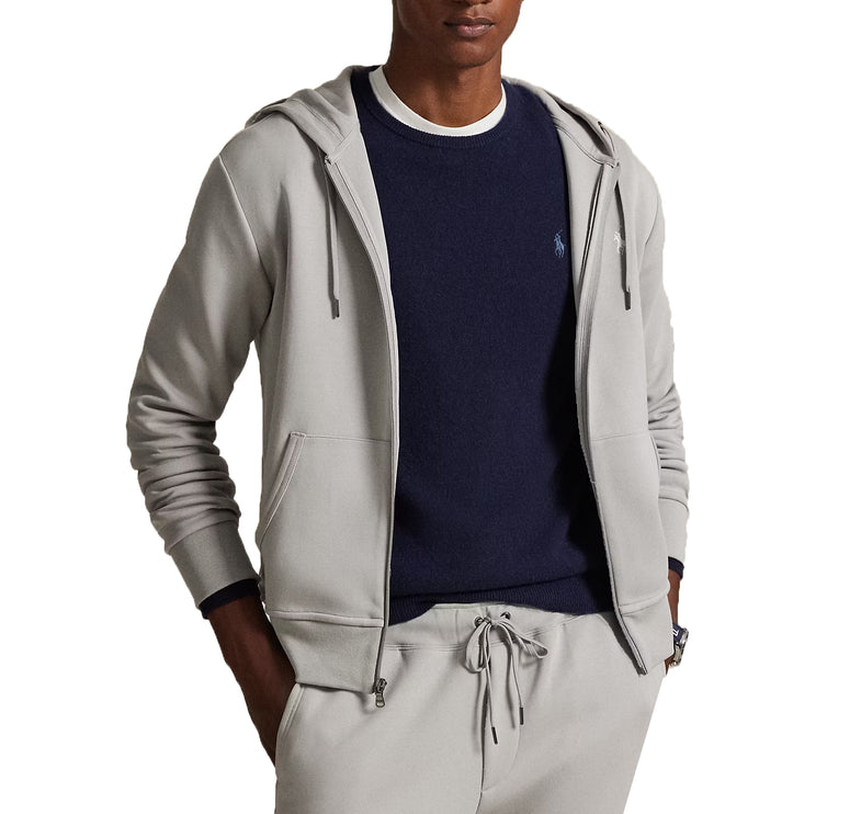 Polo Ralph Lauren Men's Double-Knit Full-Zip Hoodie Soft Grey
