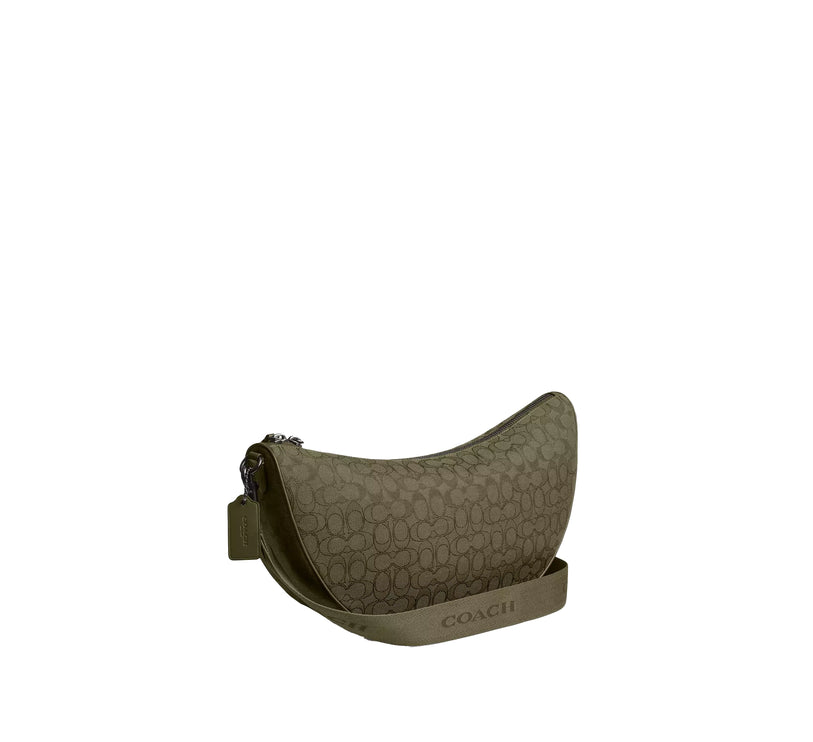 Coach Unisex Hall Soft Sling Bag 45 In Signature Jacquard Olive Drab