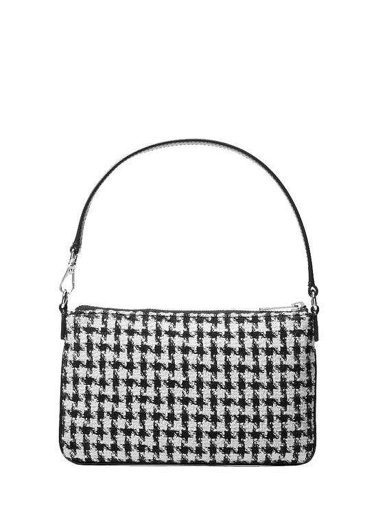 Michael Kors Women's Jet Set Travel Woven Houndstooth Convertible Wristlet Black/Light Cream