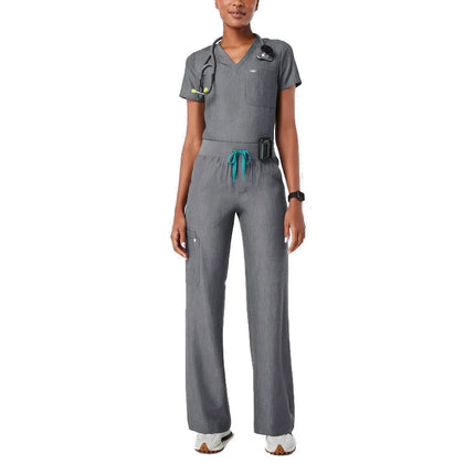 FIGS Women's High Waisted Isabel Wide Leg Scrub Pants Graphite