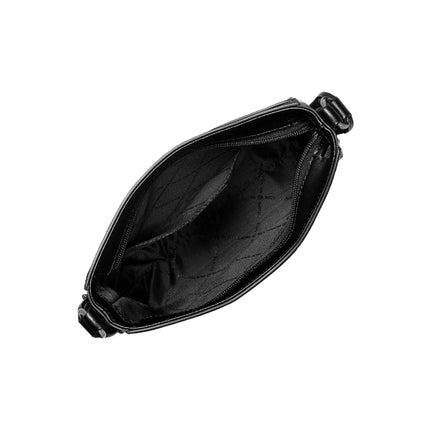 Michael Kors Women's Jet Set Small Signature Logo Stripe Crossbody Bag Black/Silver