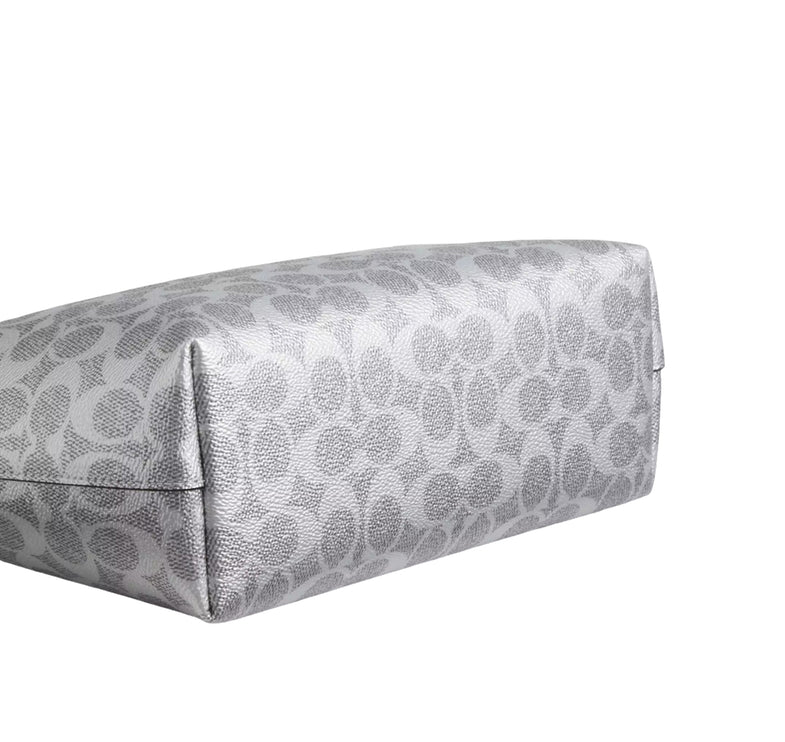 Coach Women's Fiona Zip Tote Bag In Signature Canvas Silver/Gray