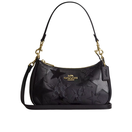 Coach Women's Teri Shoulder Bag With Star Patchwork Gold/Black Multi