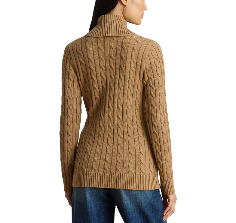 Polo Ralph Lauren Women's Buckled Cotton Sweater Classic Camel