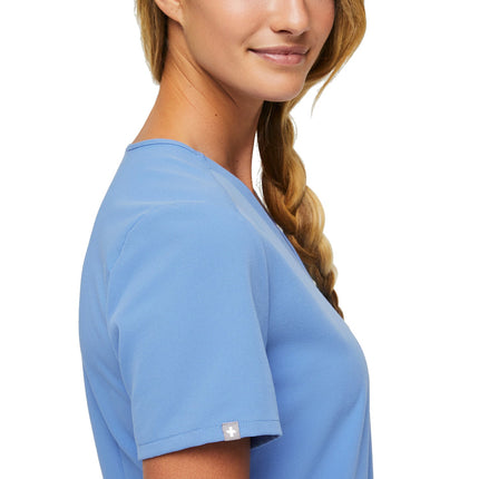 FIGS Women's Casma Three Pocket Scrub Top Ceil Blue