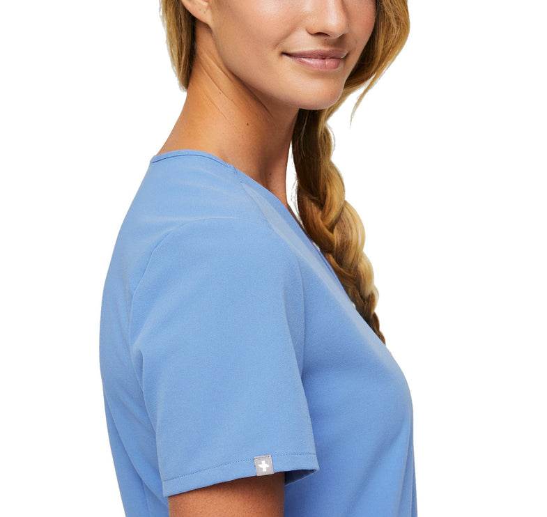 FIGS Women's Casma Three Pocket Scrub Top Ceil Blue