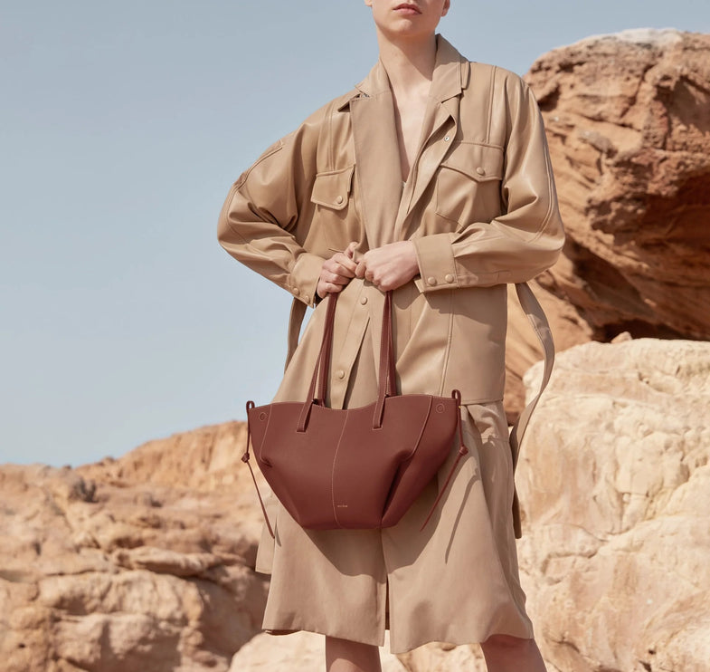 Polène Women's Cyme Mini Edition Textured Cognac