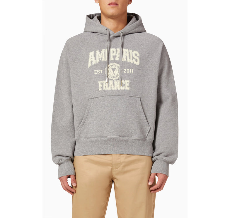 AMI Alexandre Mattiussi Unisex France Hoodie Heather Grey
