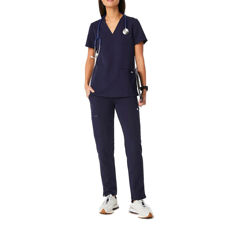FIGS Women's Casma Three Pocket Scrub Top Navy