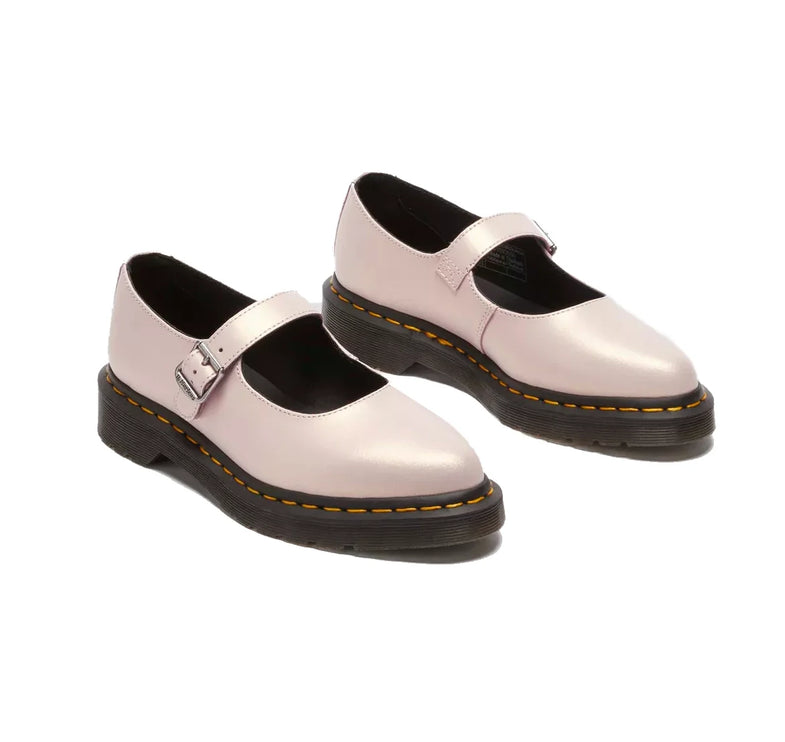 Dr. Martens Women's Elphie II Iridescent Leather Mary Jane Shoes Powder Pink