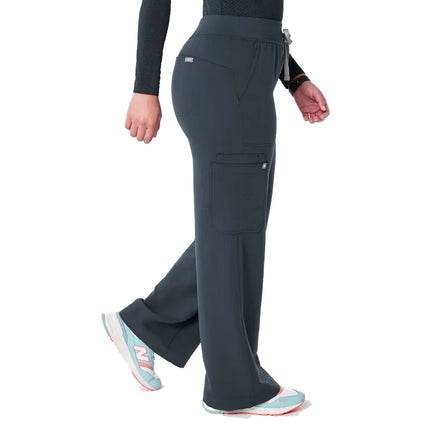 FIGS Women's High Waisted Isabel Wide Leg Scrub Pants Dark Harbor