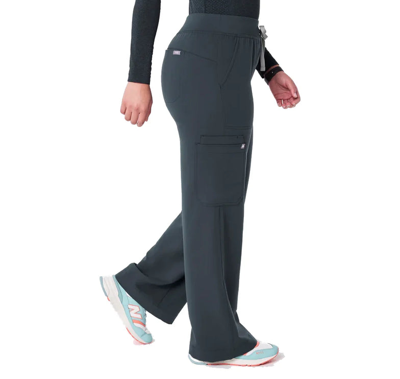 FIGS Women's High Waisted Isabel Wide Leg Scrub Pants Dark Harbor