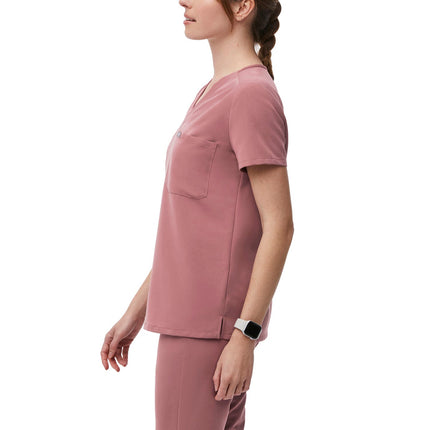 FIGS Women's Catarina One Pocket Scrub Top Mauve